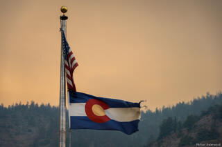 colorado, elk fire, fire, flags, hinsdale county, lake city, san juan mountains, smoke, summer, wildfire