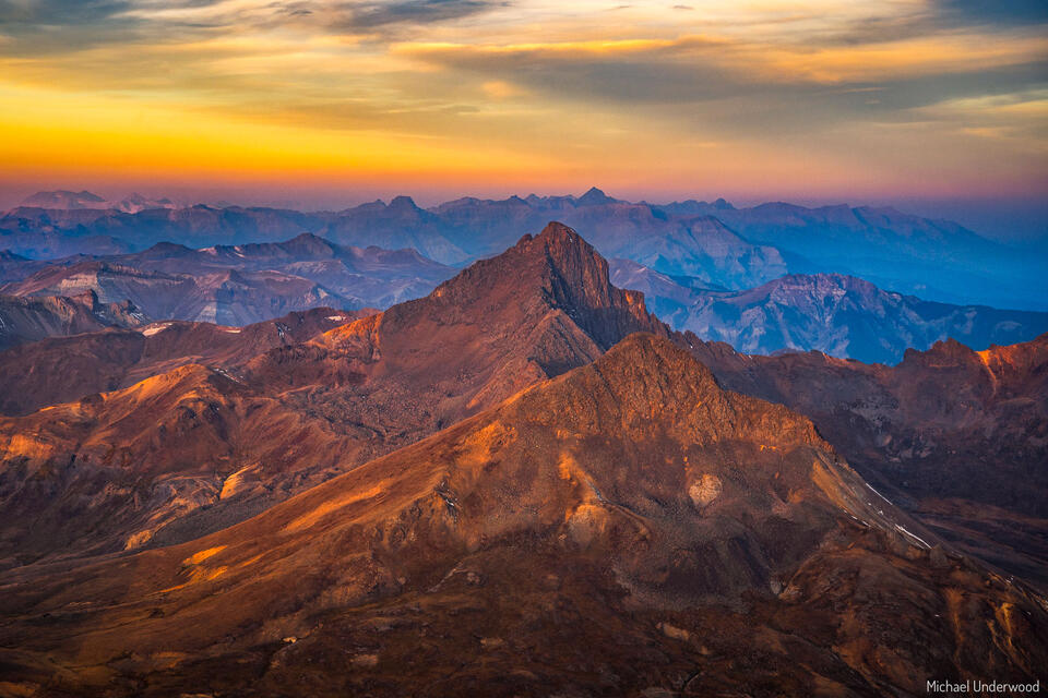 Wetterhorn and Matterhorn at Sunrise print