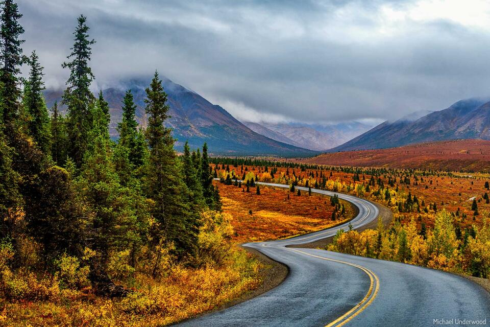 Winding through Denali print