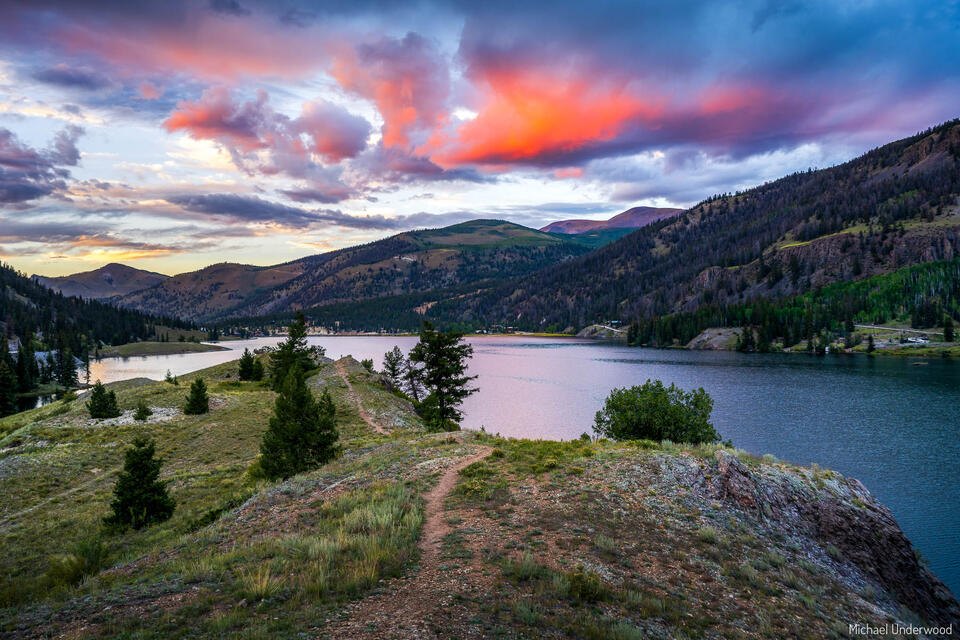 Sunset on The Lake Trail print